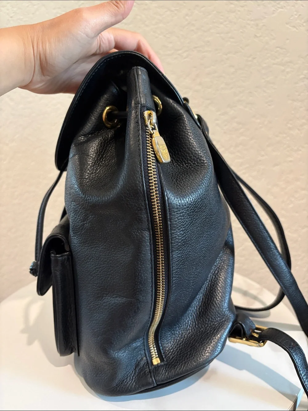 MCM Black Leather Backpack Made in Germany